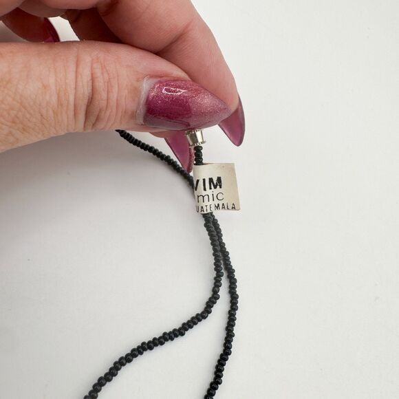 Vintage UPAVIM Guatemala Ceramic Bird Necklace Hand Painted Folk Art Fair Trade - Picture 8 of 11